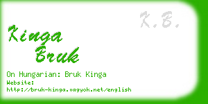 kinga bruk business card